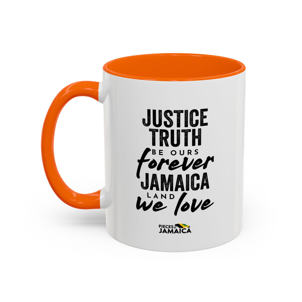 Jamaica 'Justice Truth Be Ours Forever' Accent Coffee Mug