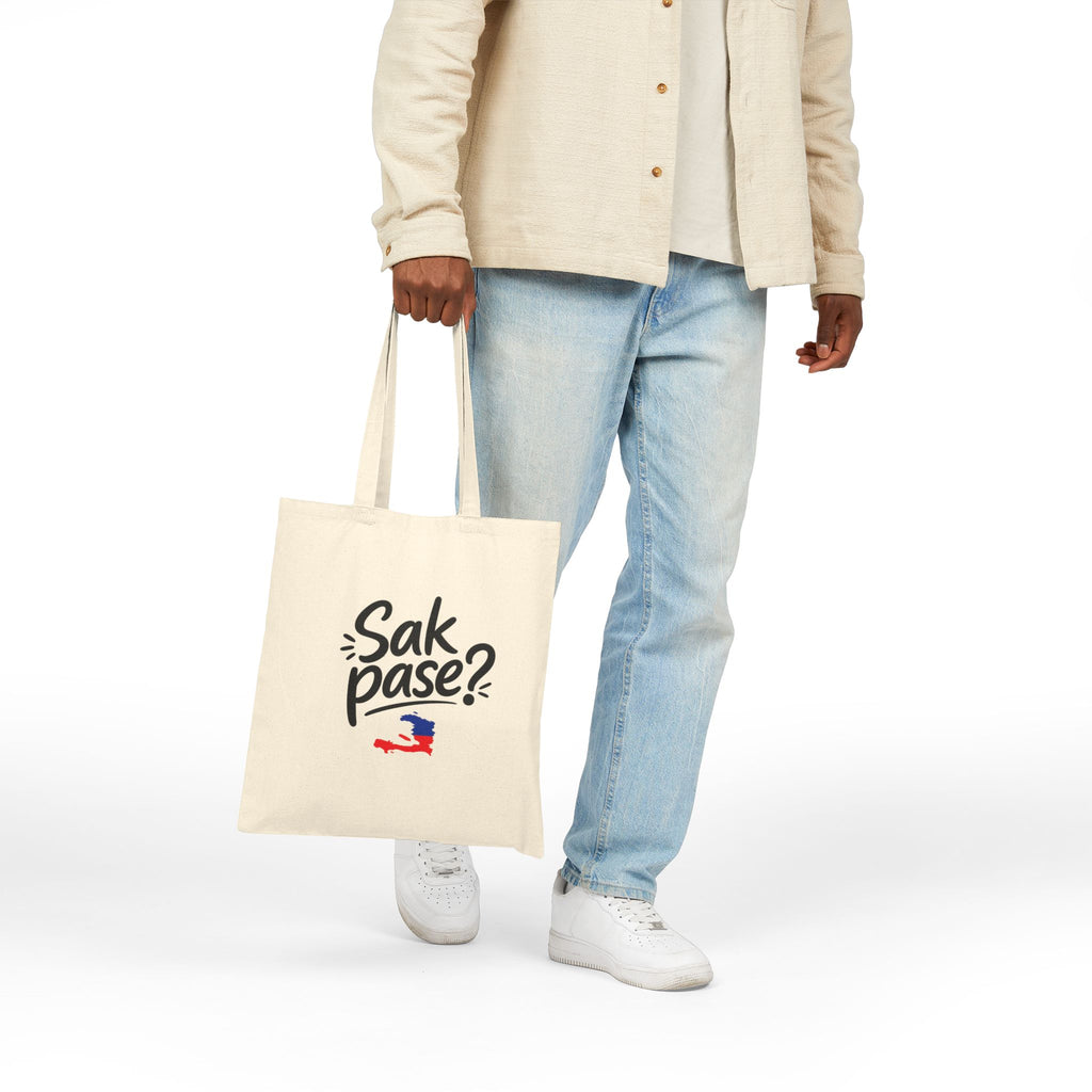 Tote Bag — "Sak Pase?" Haitian Flag Canvas Tote
