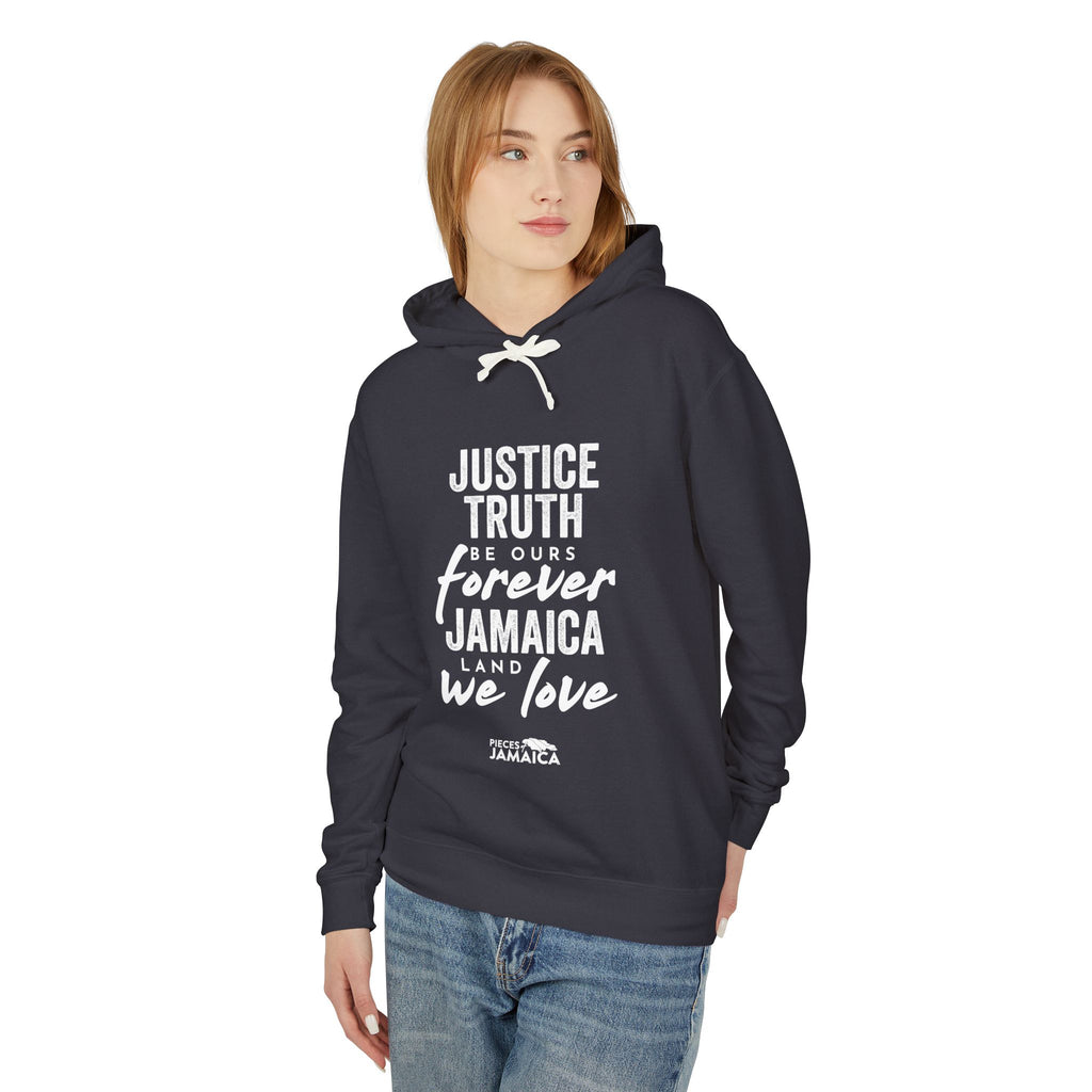 Justice Truth Be Ours Forever — Lightweight Plain Pullover Hooded Sweatshirt