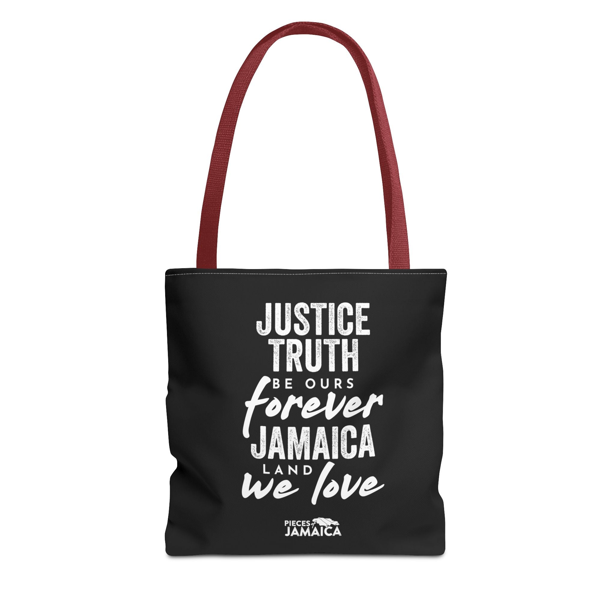 Tote Bag — "Justice, Truth Be Ours Forever Jamaica" Typography Tote