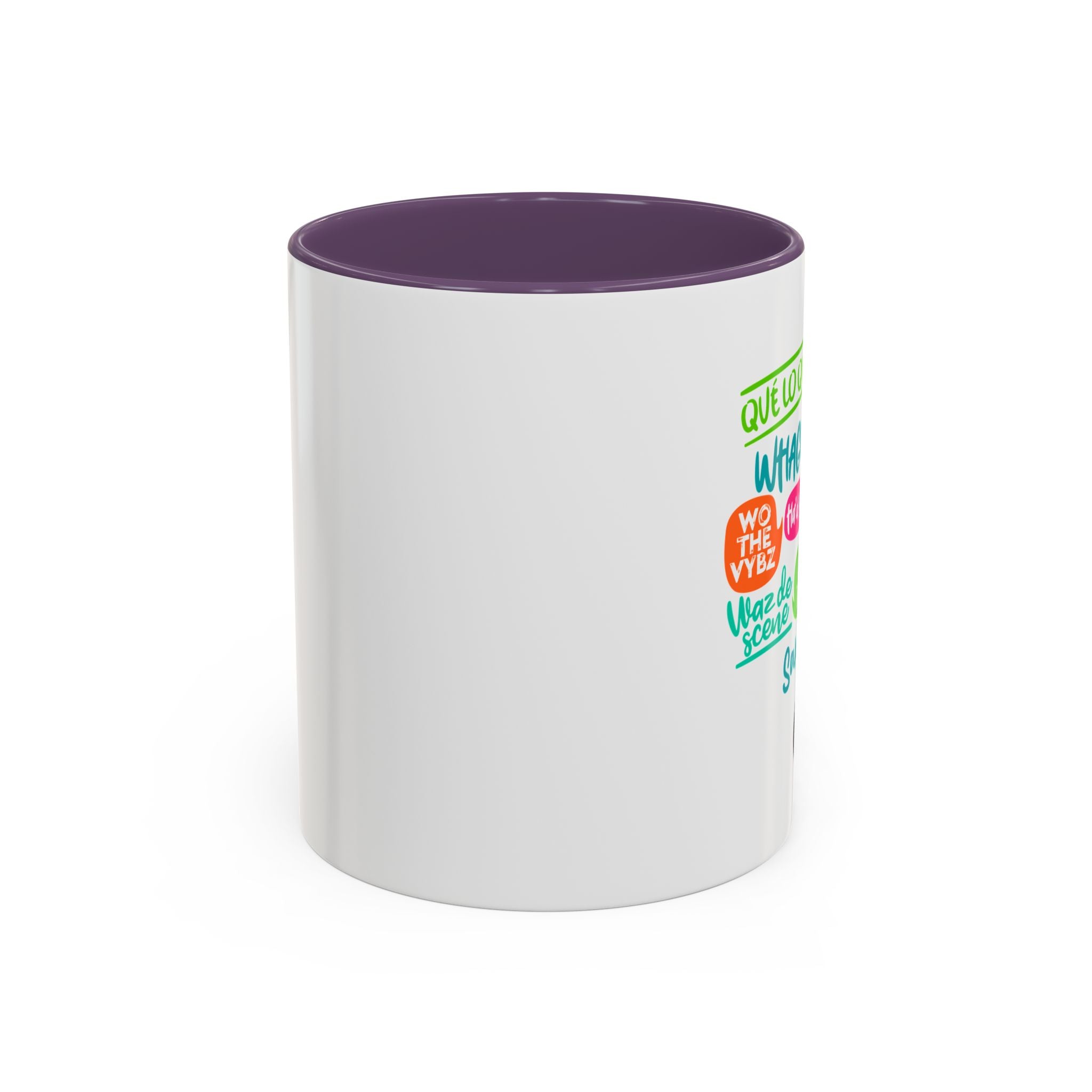 Accent Coffee Mug — Caribbean Slang Speech Bubble Design (What's Up, Wagwaan, Sak Pase)