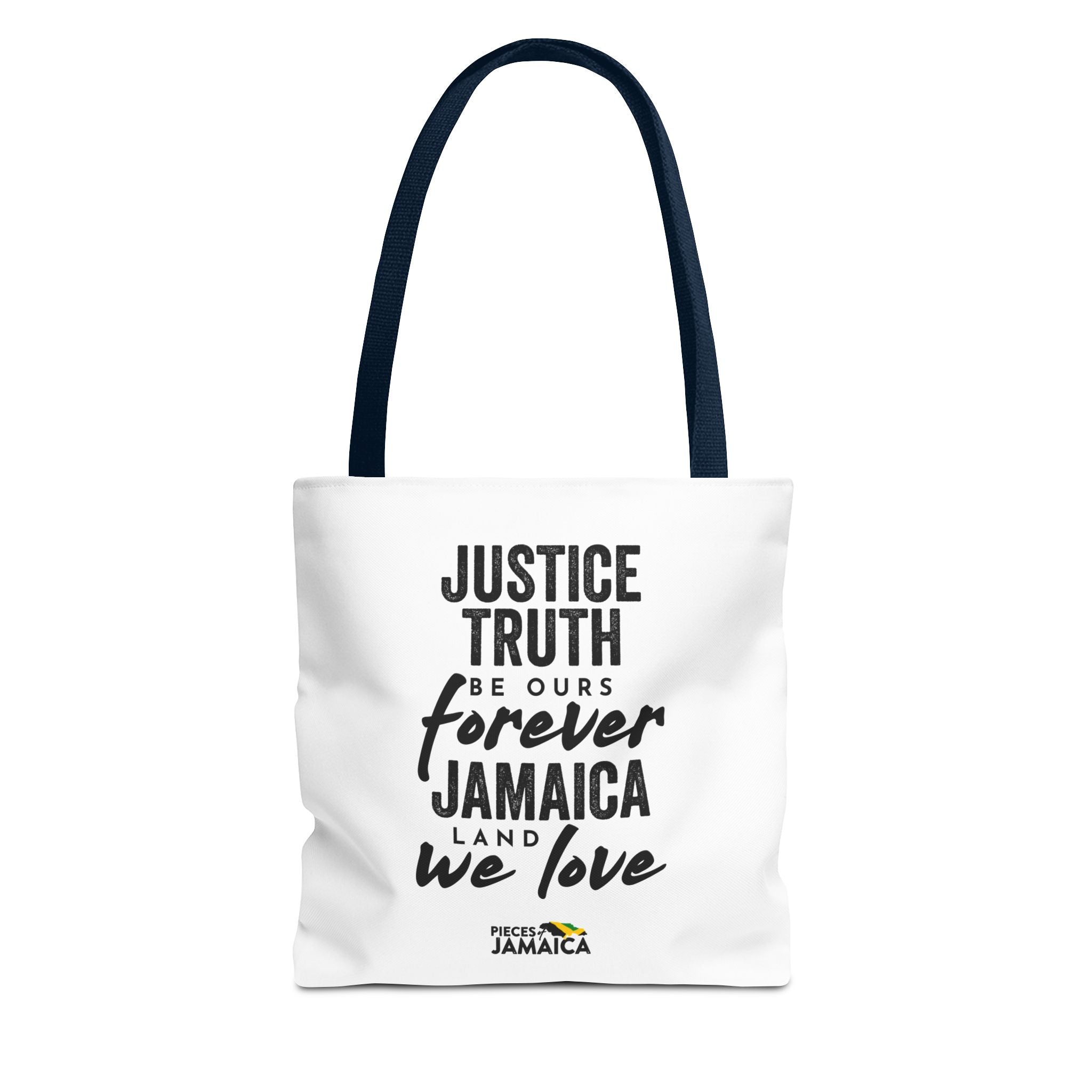 Justice, Truth Tote Bag — 'Jamaica, Land We Love' Printed Canvas Tote