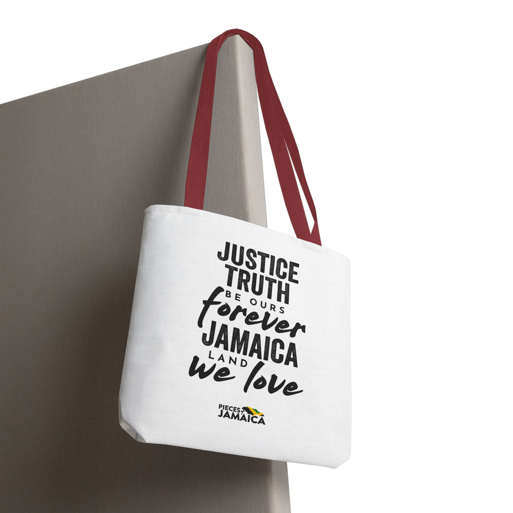 Justice, Truth Tote Bag — 'Jamaica, Land We Love' Printed Canvas Tote