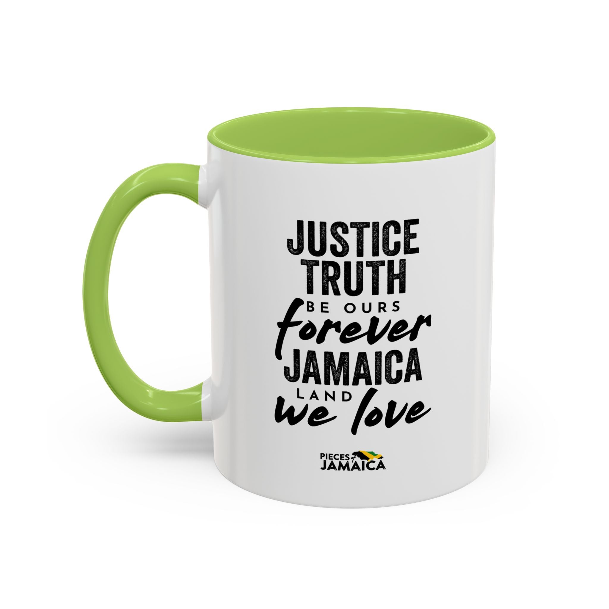 Jamaica 'Justice Truth Be Ours Forever' Accent Coffee Mug