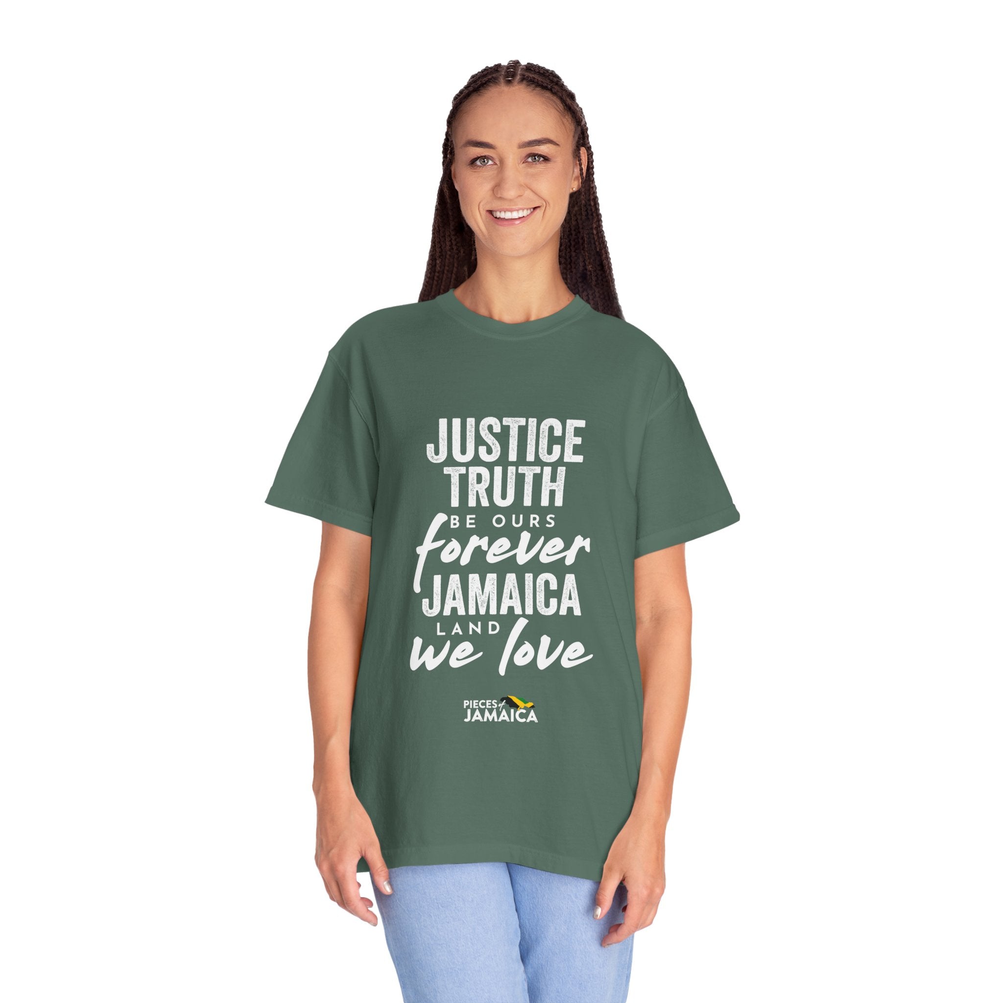 Jamaica Love T-Shirt — "Justice, Truth Be Ours Forever" Graphic Tee