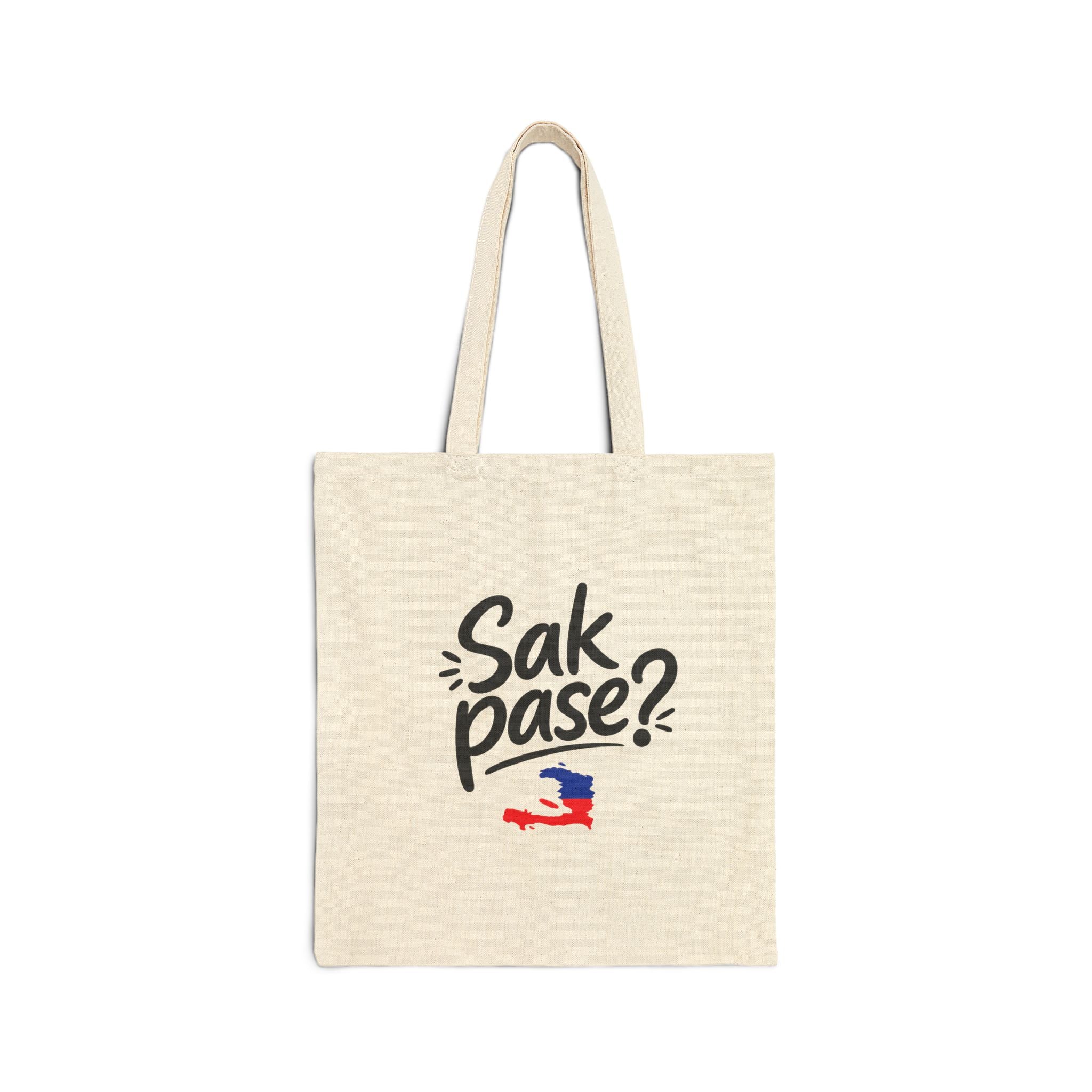 Tote Bag — "Sak Pase?" Haitian Flag Canvas Tote