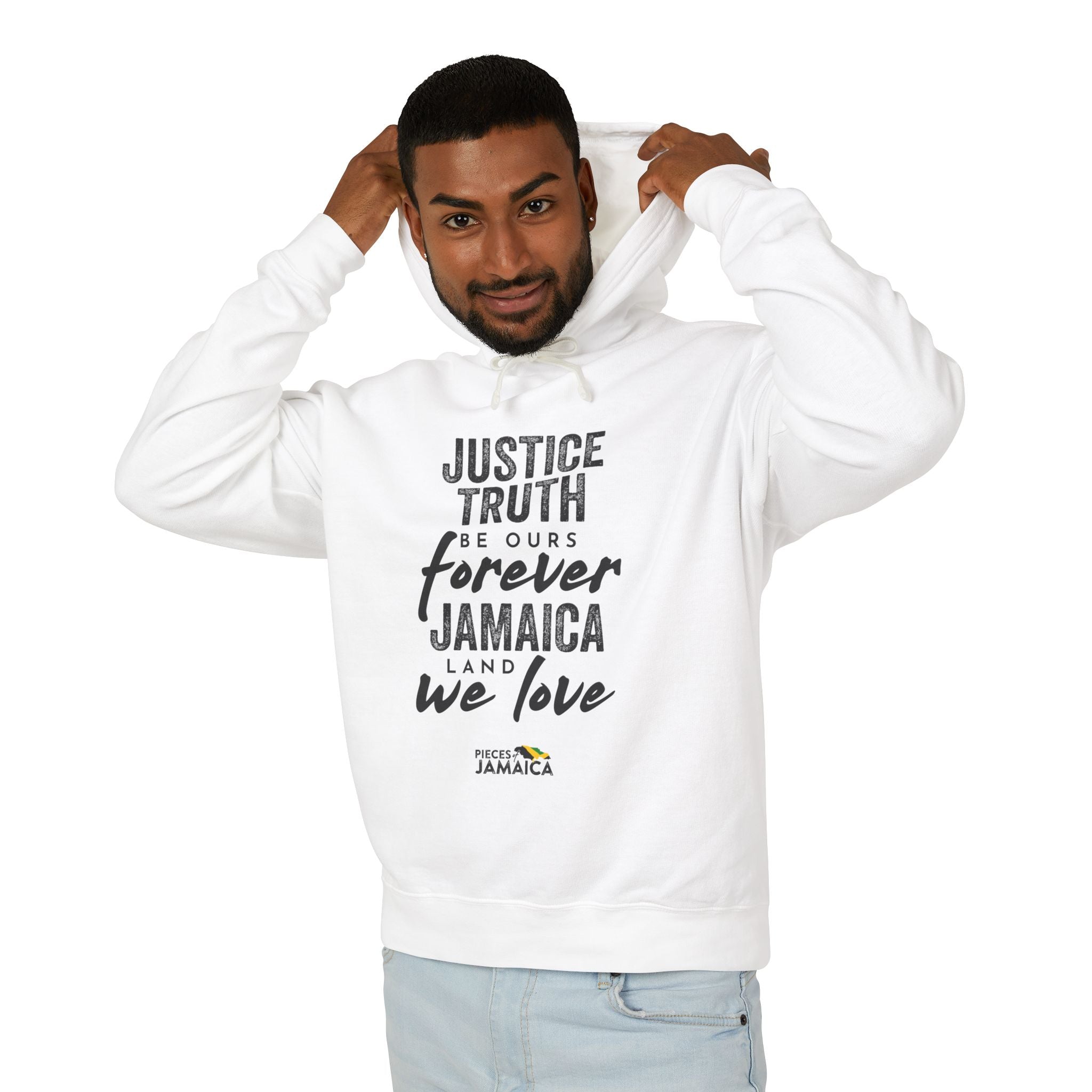 Jamaica Justice Truth Hoodie — "Justice Truth Be Ours Forever Jamaica" Lightweight Sweatshirt