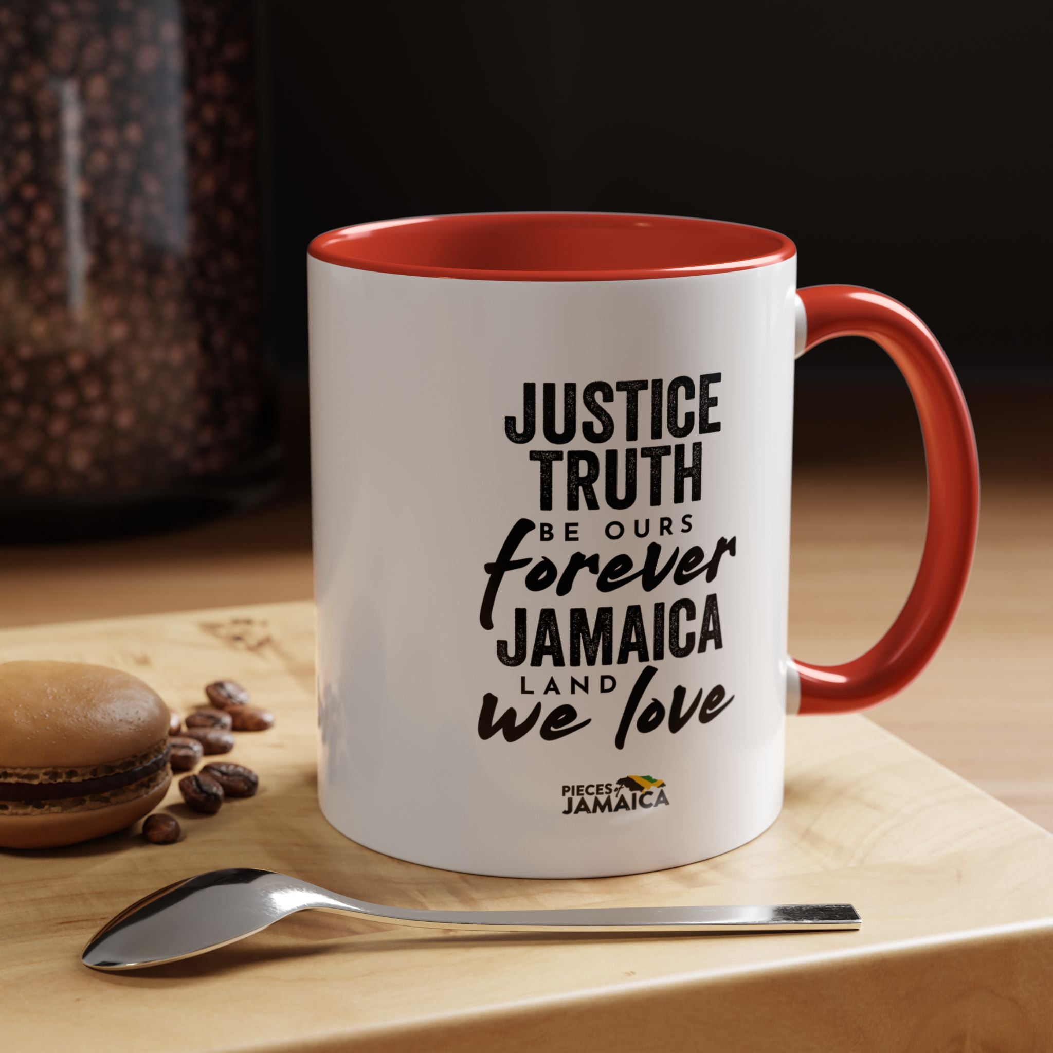 Jamaica 'Justice Truth Be Ours Forever' Accent Coffee Mug