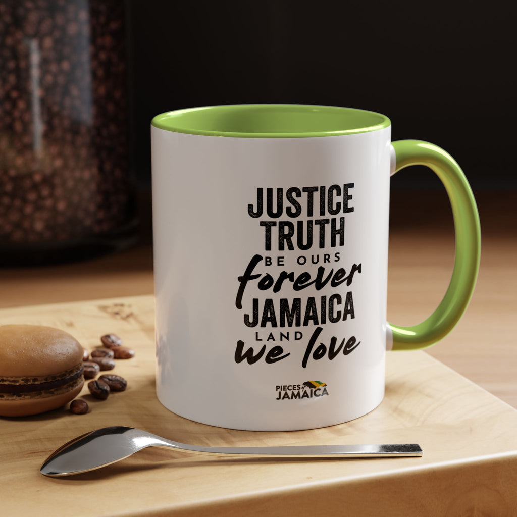 Jamaica 'Justice Truth Be Ours Forever' Accent Coffee Mug