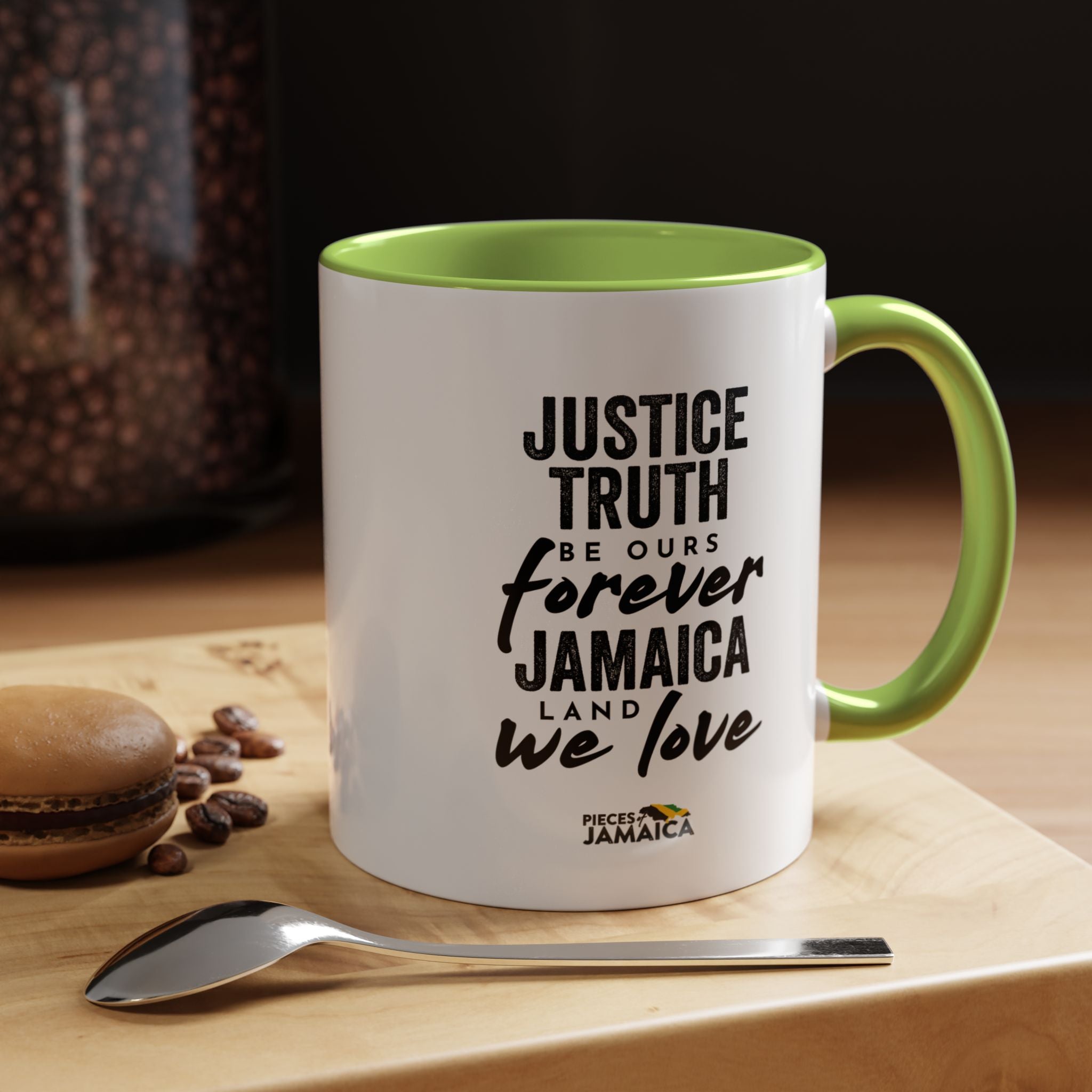 Jamaica 'Justice Truth Be Ours Forever' Accent Coffee Mug