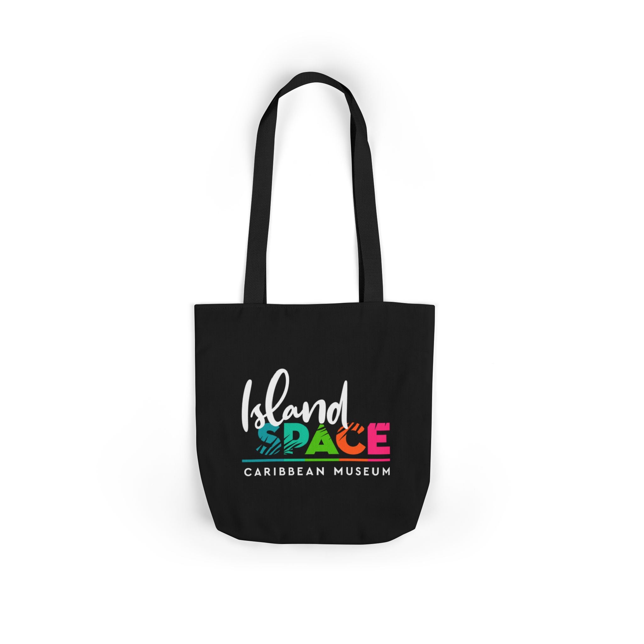 Island Space Caribbean Museum Canvas Tote Bag — Colorful Logo Beach Market Tote