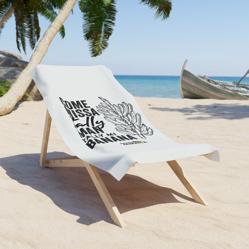 Beach Towel - "Come Missa Tally Man, Tally Mi Banana" Tropical Jamaican Graphic