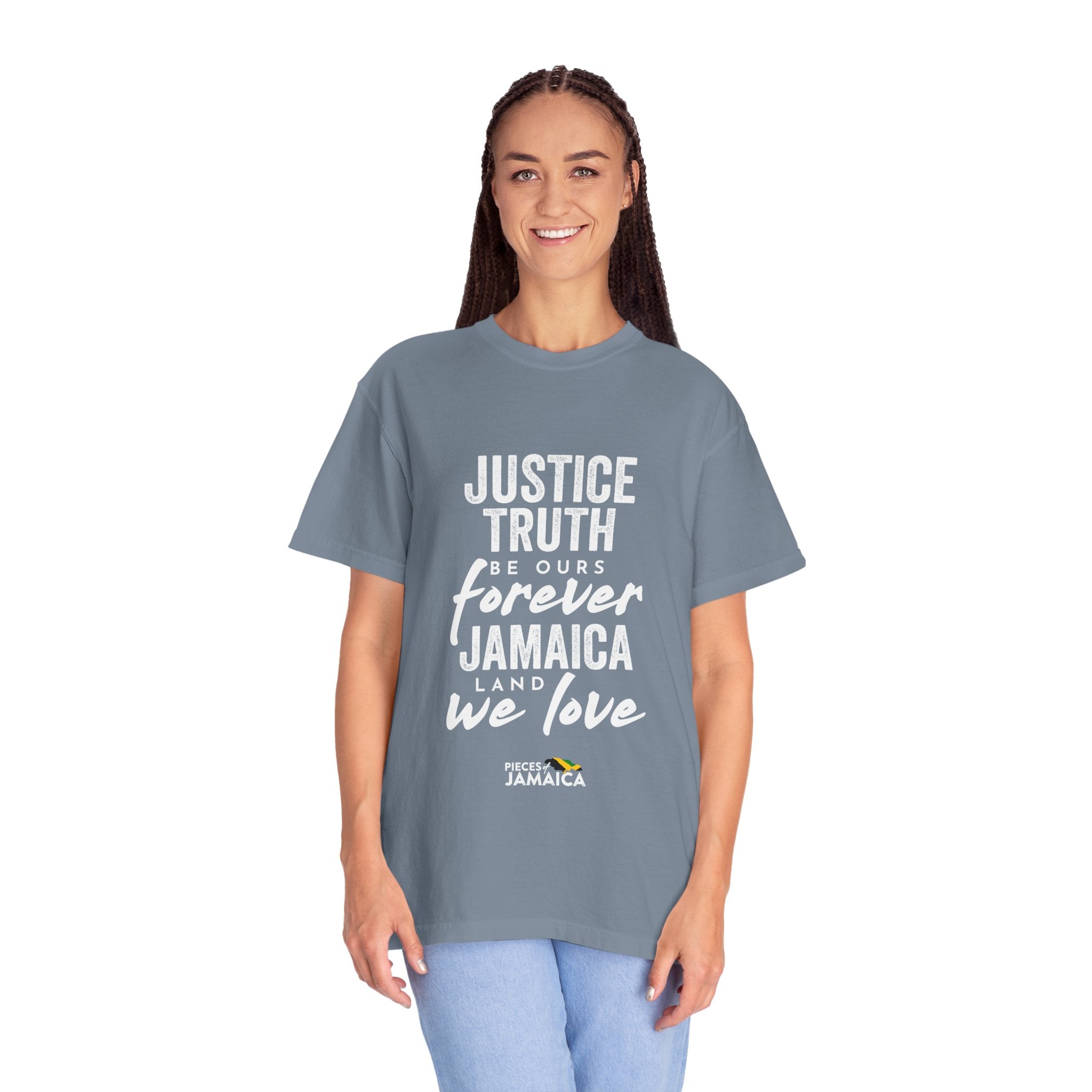 Jamaica Love T-Shirt — "Justice, Truth Be Ours Forever" Graphic Tee