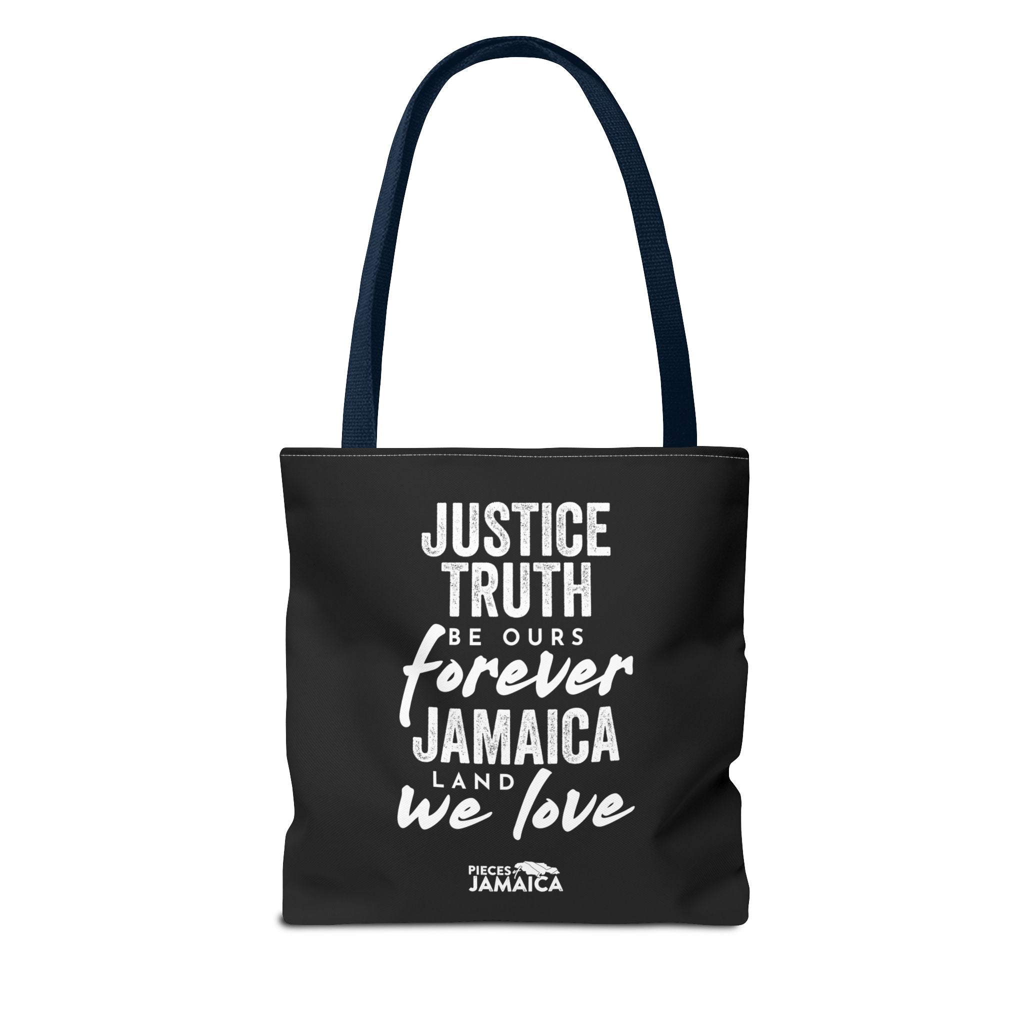 Tote Bag — "Justice, Truth Be Ours Forever Jamaica" Typography Tote