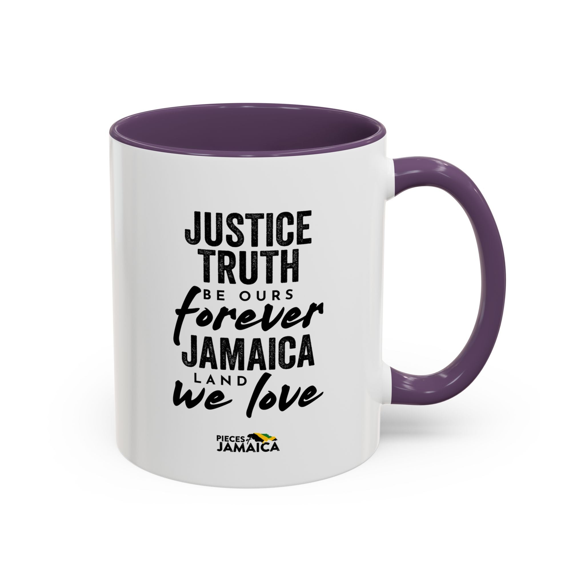 Jamaica 'Justice Truth Be Ours Forever' Accent Coffee Mug