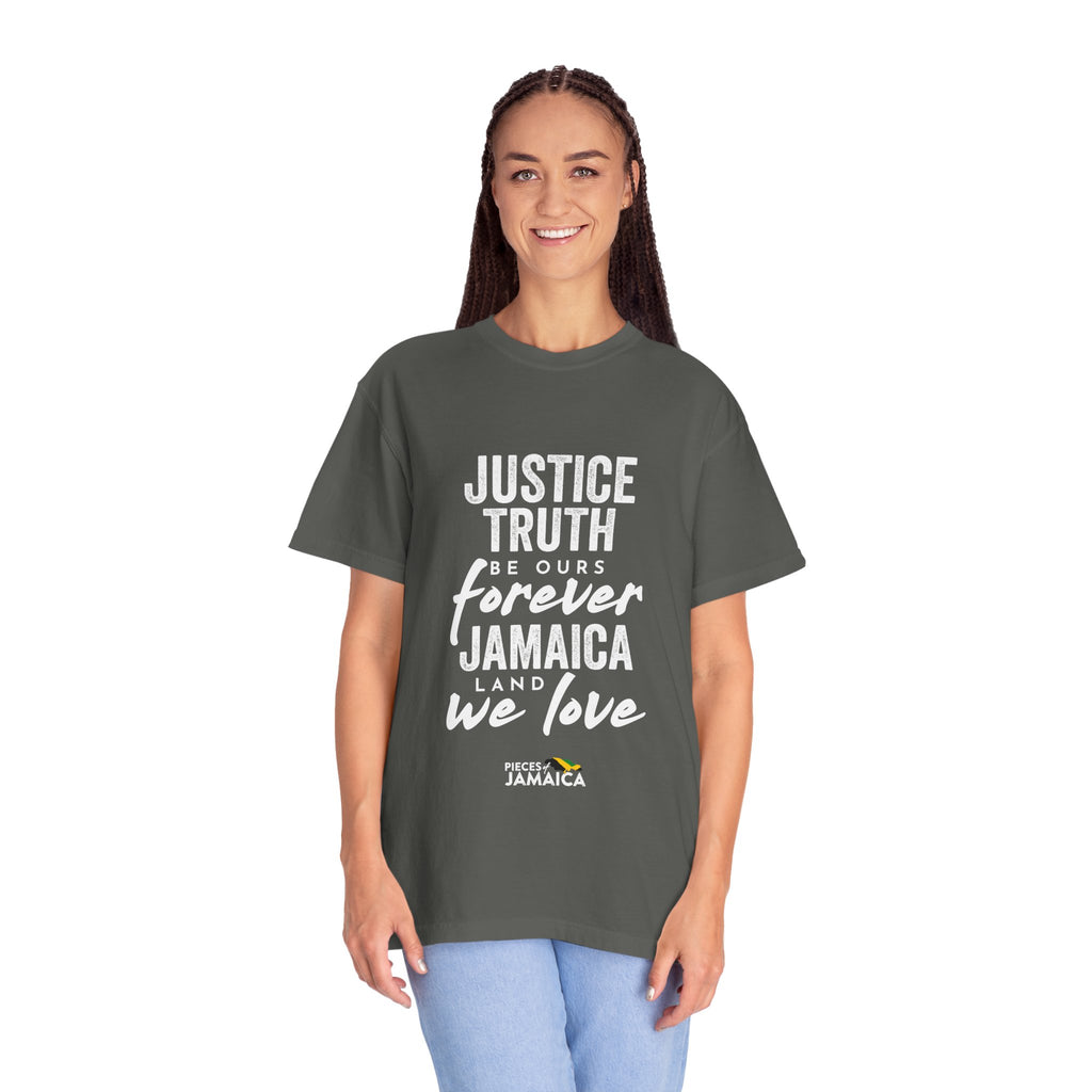 Jamaica Love T-Shirt — "Justice, Truth Be Ours Forever" Graphic Tee