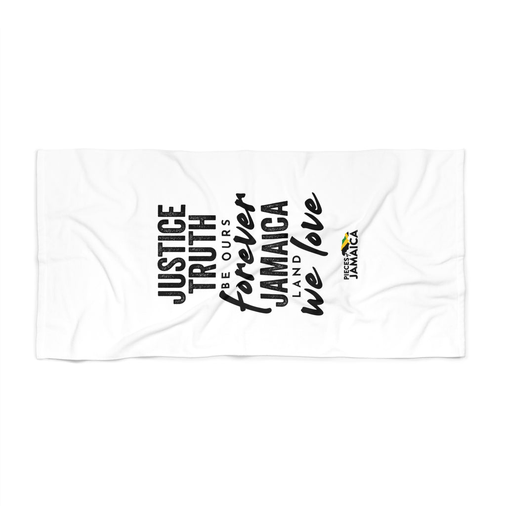 Beach Towel - "Justice Truth Forever Jamaica" Graphic