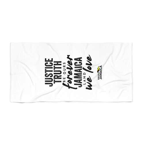 Beach Towel - "Justice Truth Forever Jamaica" Graphic