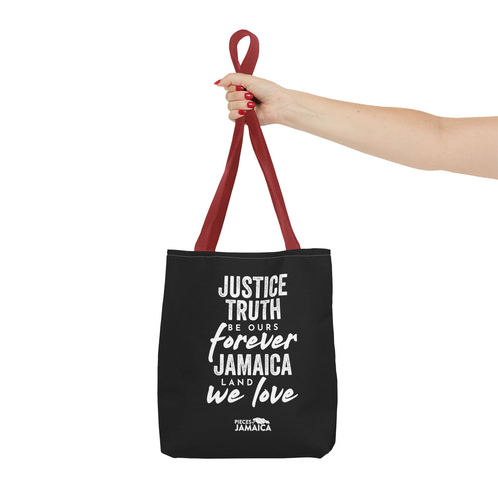 Tote Bag — "Justice, Truth Be Ours Forever Jamaica" Typography Tote