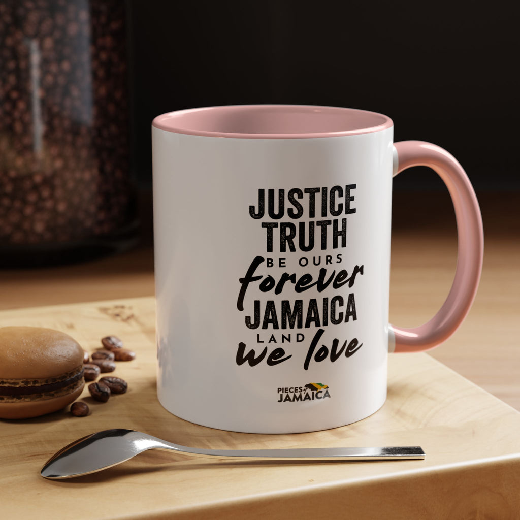 Jamaica 'Justice Truth Be Ours Forever' Accent Coffee Mug