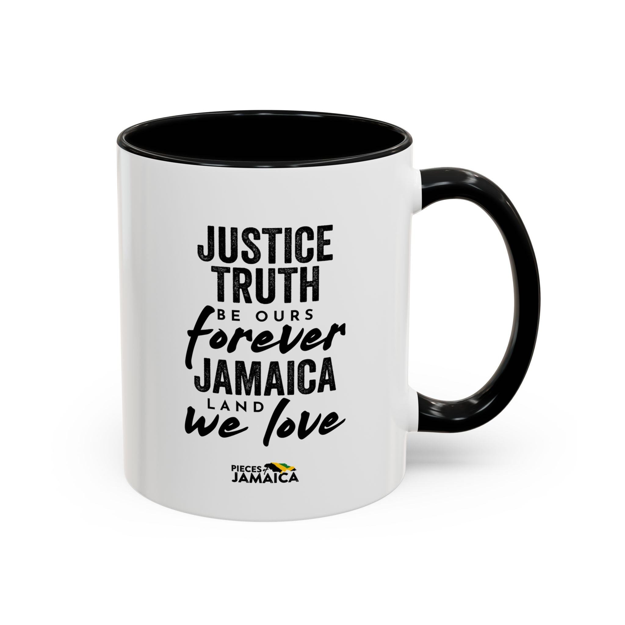 Jamaica 'Justice Truth Be Ours Forever' Accent Coffee Mug