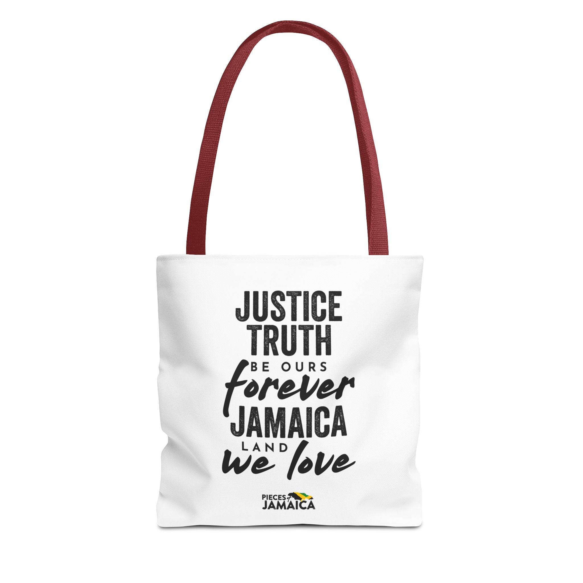 Justice, Truth Tote Bag — 'Jamaica, Land We Love' Printed Canvas Tote