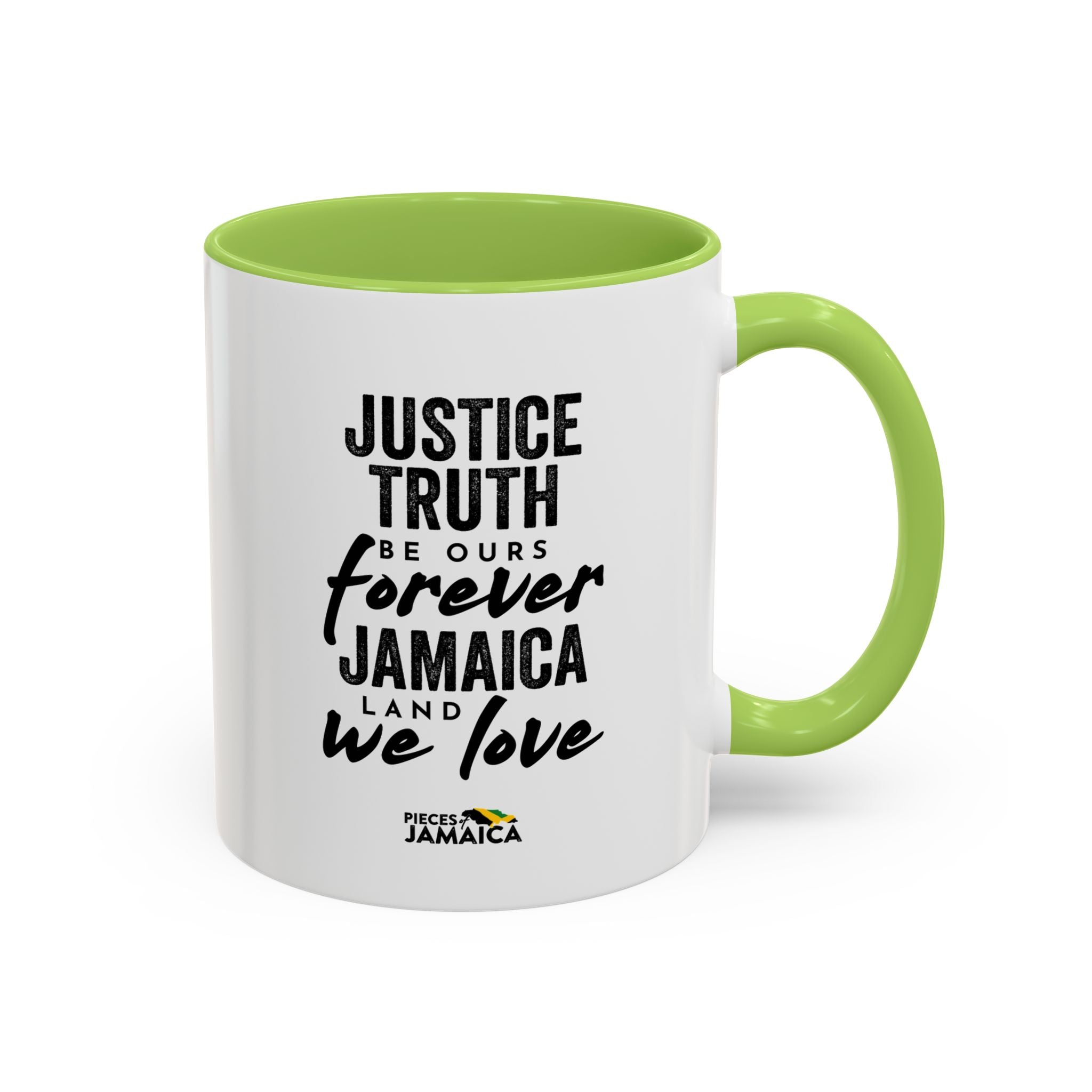 Jamaica 'Justice Truth Be Ours Forever' Accent Coffee Mug