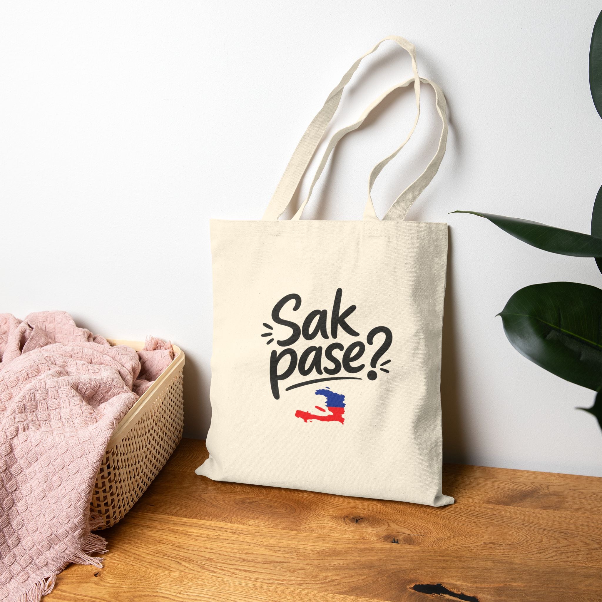 Tote Bag — "Sak Pase?" Haitian Flag Canvas Tote