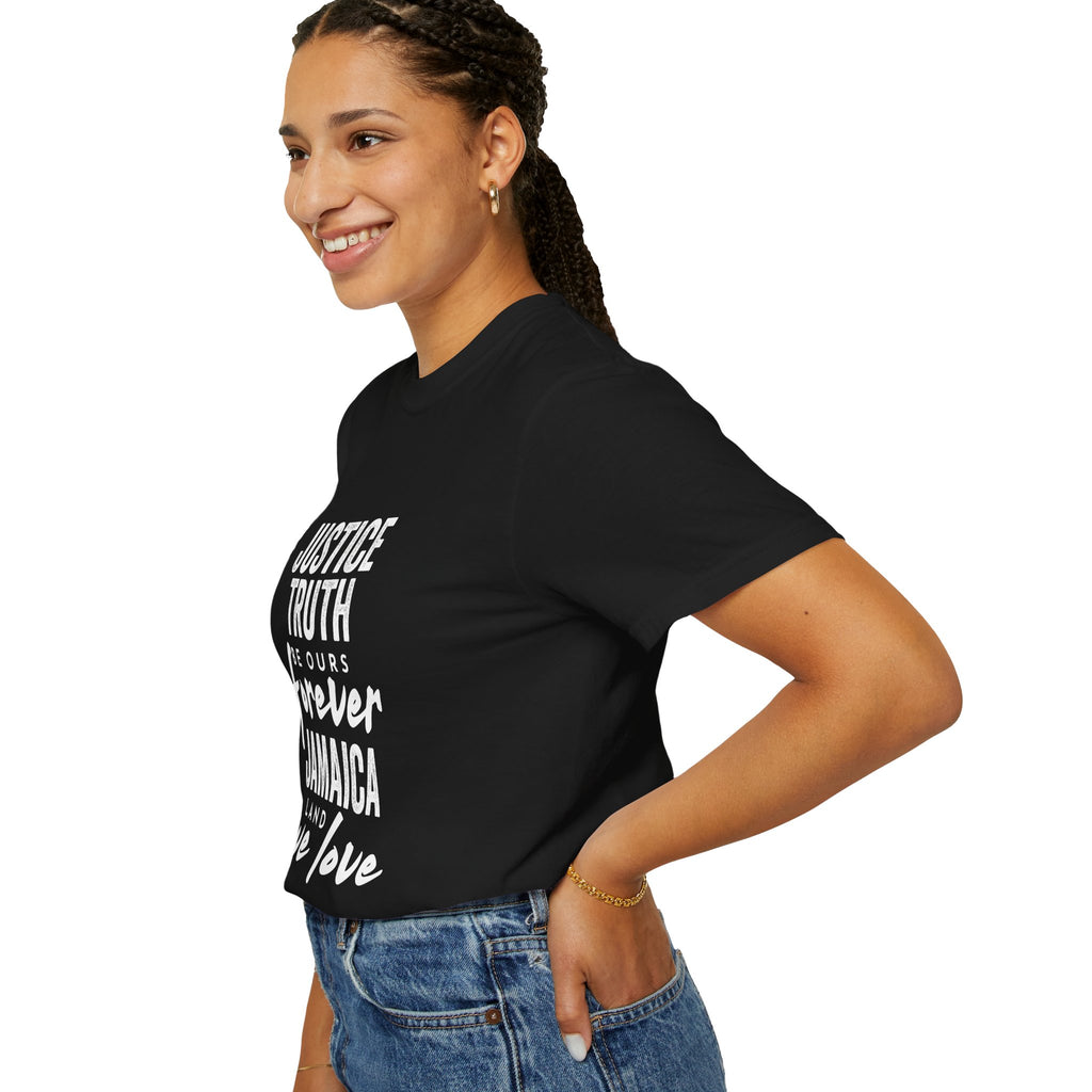 Jamaica Love T-Shirt — "Justice, Truth Be Ours Forever" Graphic Tee