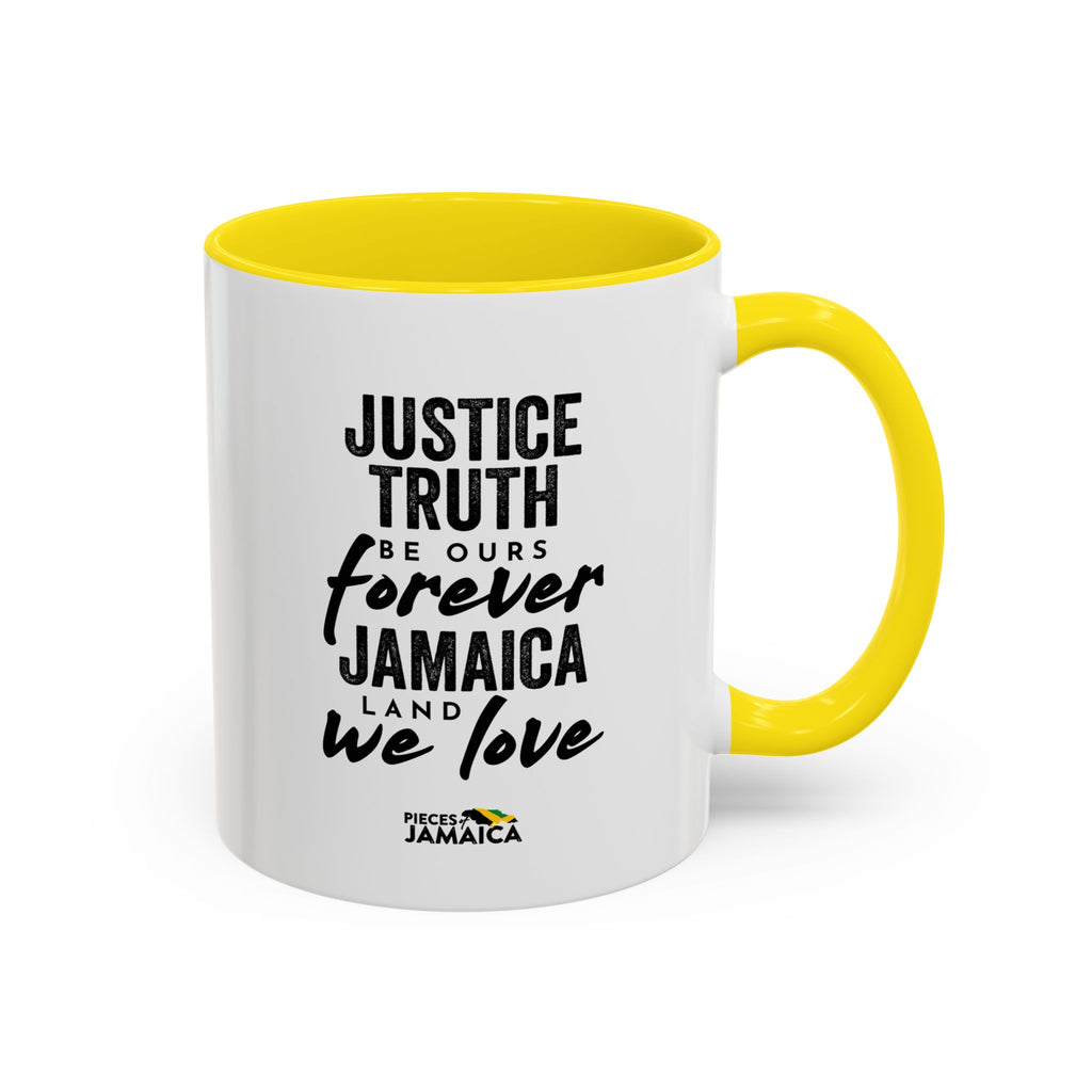 Jamaica 'Justice Truth Be Ours Forever' Accent Coffee Mug