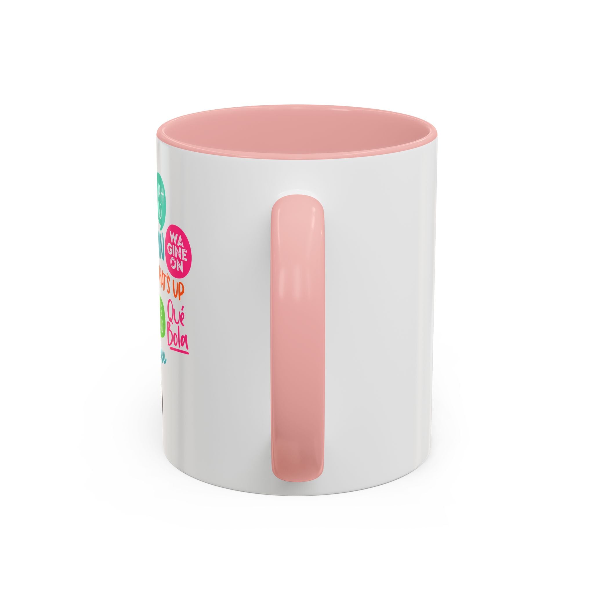 Accent Coffee Mug — Caribbean Slang Speech Bubble Design (What's Up, Wagwaan, Sak Pase)