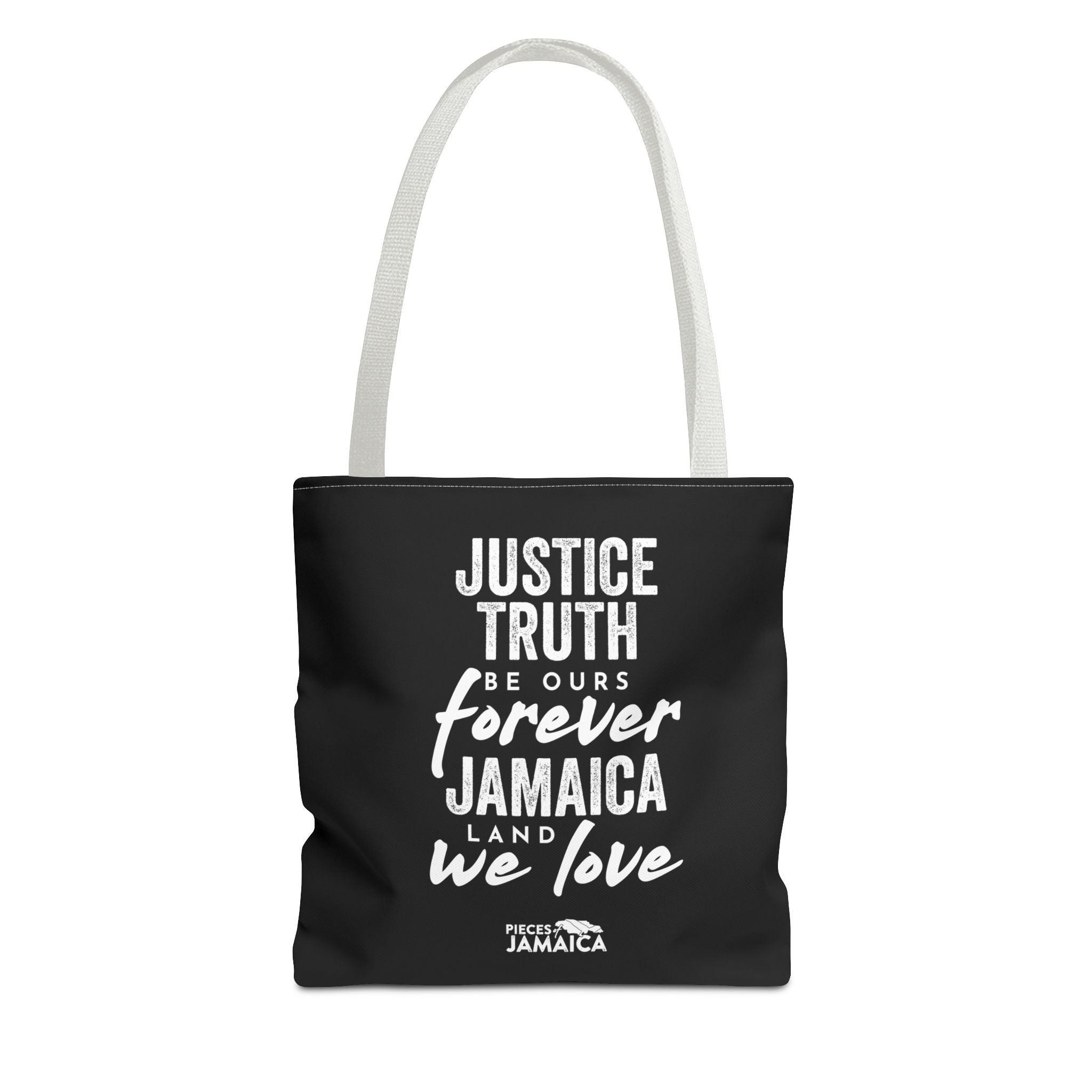 Tote Bag — "Justice, Truth Be Ours Forever Jamaica" Typography Tote