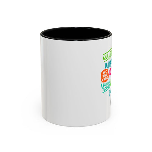 Accent Coffee Mug — Caribbean Slang Speech Bubble Design (What's Up, Wagwaan, Sak Pase)