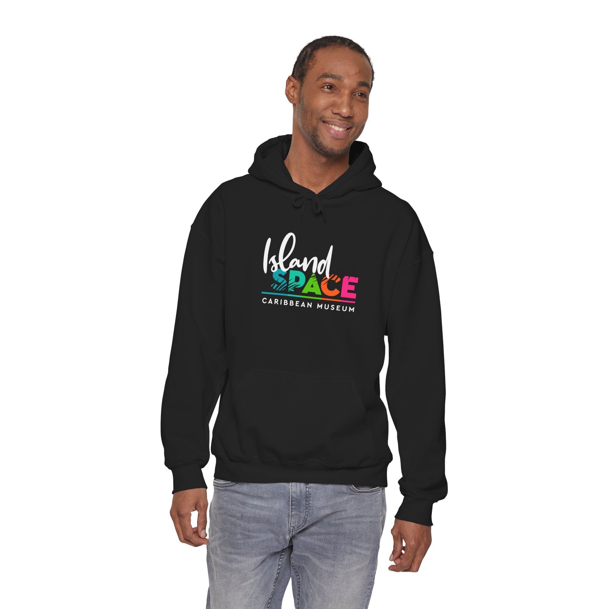 Island SPACE Caribbean Museum Hoodie – Colorful Logo Pullover
