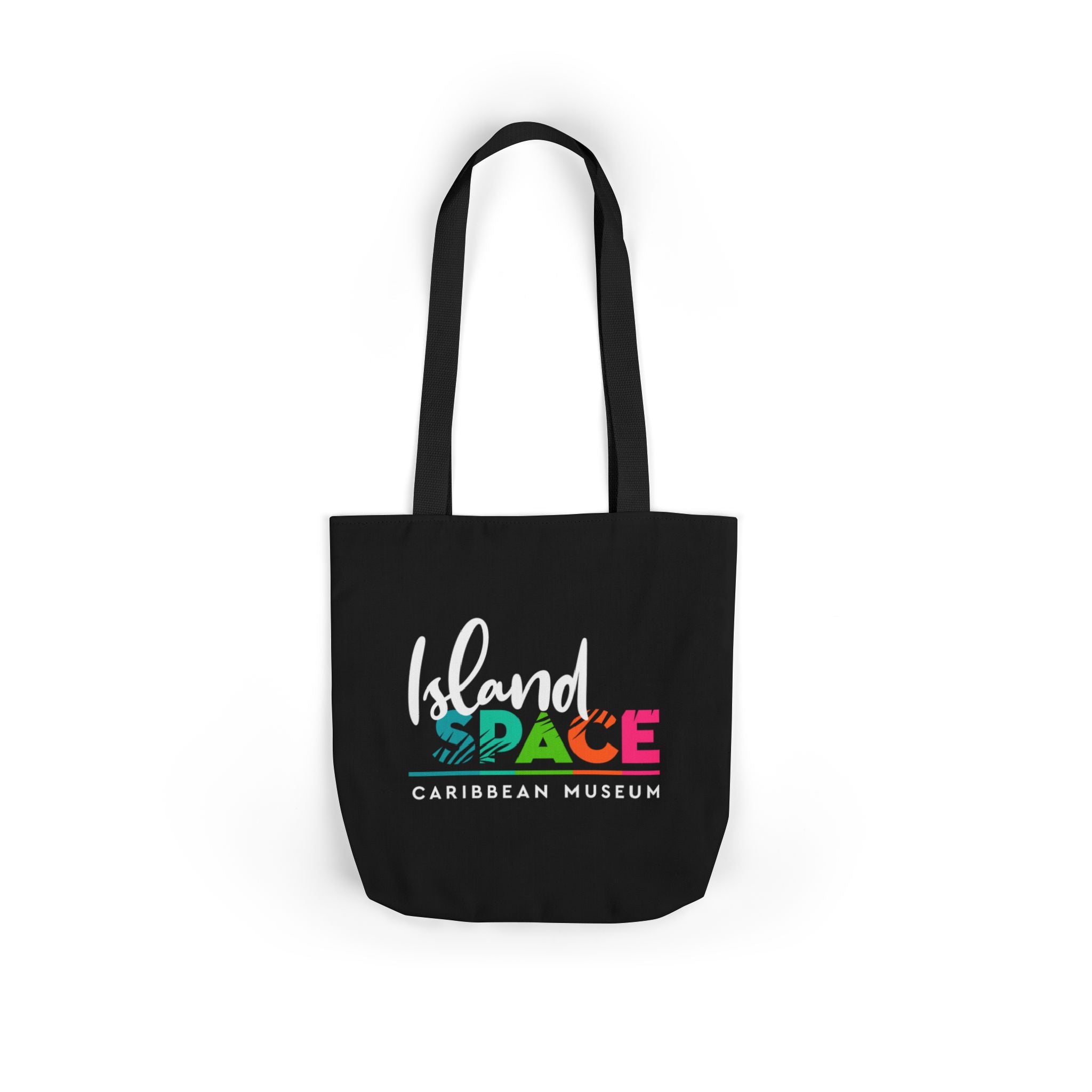 Island Space Caribbean Museum Canvas Tote Bag — Colorful Logo Beach Market Tote