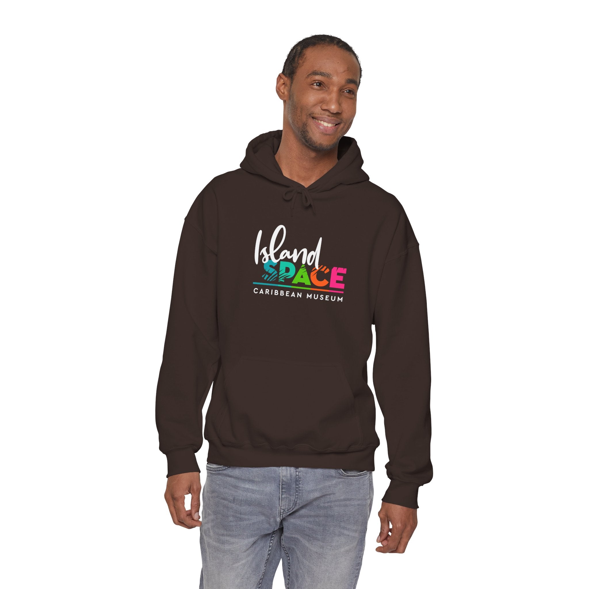 Island SPACE Caribbean Museum Hoodie – Colorful Logo Pullover